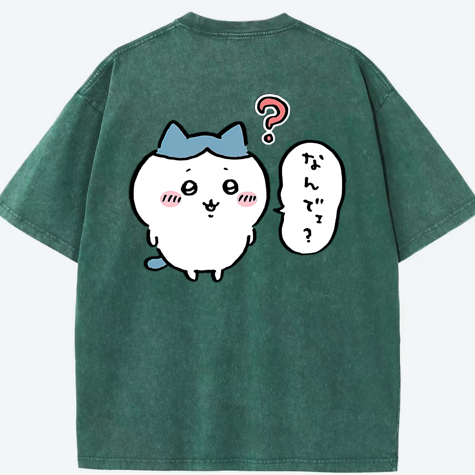 （画像用） ちいかわ ハチワレ Chii-kawa hachiware 綿100% ヴィンテージ風 半袖Tシャツ（背面プリント）